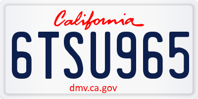 CA license plate 6TSU965