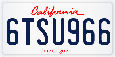 CA license plate 6TSU966