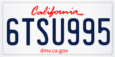 CA license plate 6TSU995