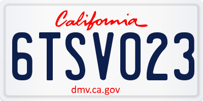 CA license plate 6TSV023