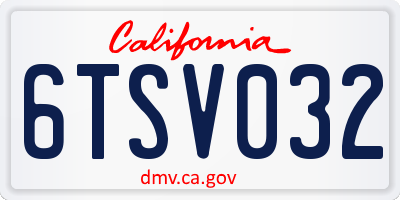 CA license plate 6TSV032