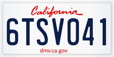 CA license plate 6TSV041