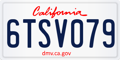 CA license plate 6TSV079