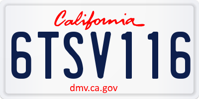 CA license plate 6TSV116