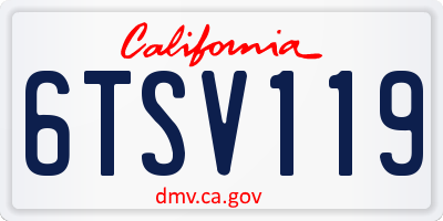 CA license plate 6TSV119