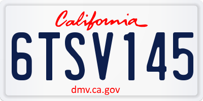 CA license plate 6TSV145