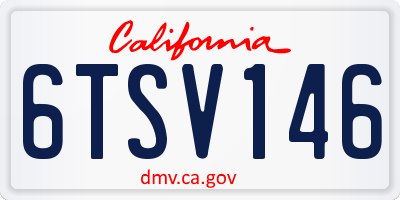 CA license plate 6TSV146