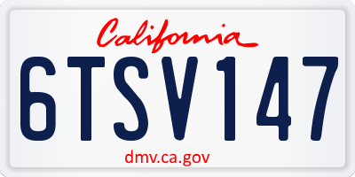 CA license plate 6TSV147