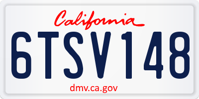 CA license plate 6TSV148
