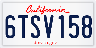 CA license plate 6TSV158