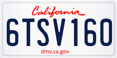 CA license plate 6TSV160