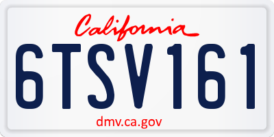 CA license plate 6TSV161