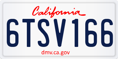 CA license plate 6TSV166