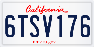 CA license plate 6TSV176