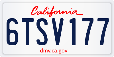 CA license plate 6TSV177