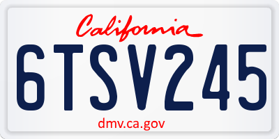 CA license plate 6TSV245