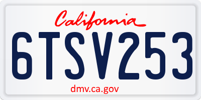 CA license plate 6TSV253