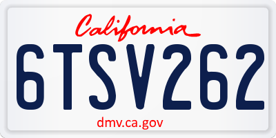 CA license plate 6TSV262