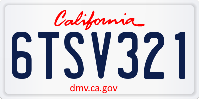 CA license plate 6TSV321