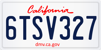 CA license plate 6TSV327
