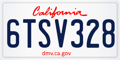 CA license plate 6TSV328