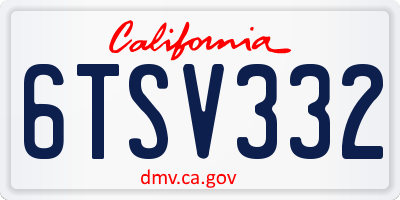 CA license plate 6TSV332