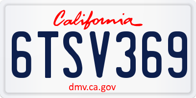 CA license plate 6TSV369