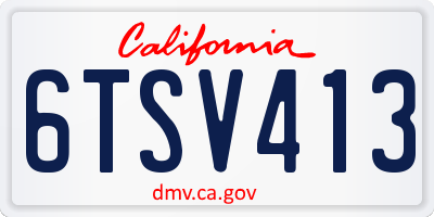 CA license plate 6TSV413