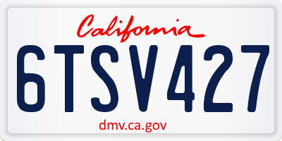 CA license plate 6TSV427