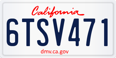 CA license plate 6TSV471