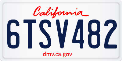 CA license plate 6TSV482