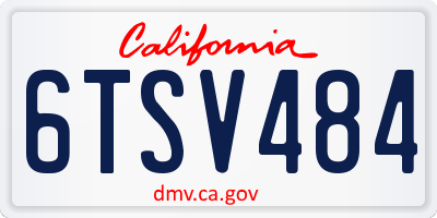 CA license plate 6TSV484