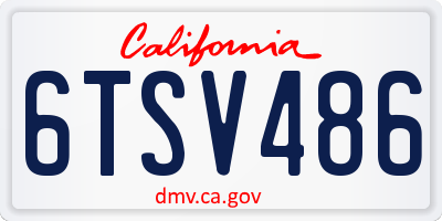 CA license plate 6TSV486