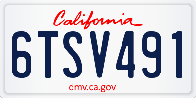 CA license plate 6TSV491