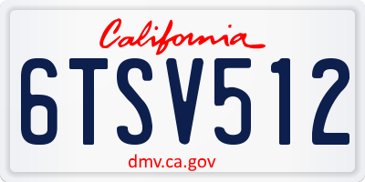 CA license plate 6TSV512