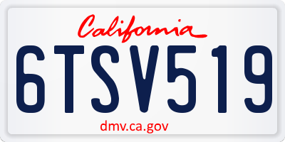 CA license plate 6TSV519