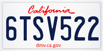 CA license plate 6TSV522