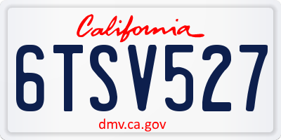 CA license plate 6TSV527