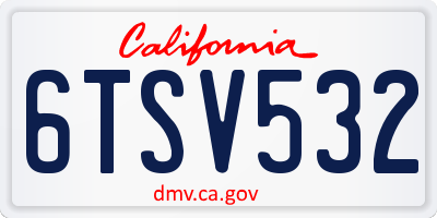 CA license plate 6TSV532