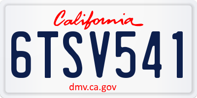 CA license plate 6TSV541