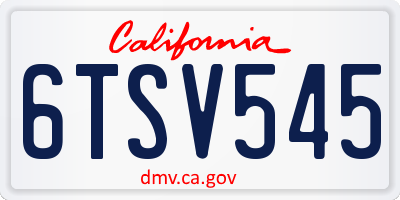 CA license plate 6TSV545