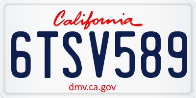 CA license plate 6TSV589