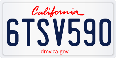 CA license plate 6TSV590