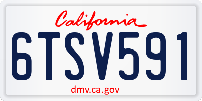 CA license plate 6TSV591