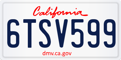 CA license plate 6TSV599