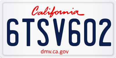 CA license plate 6TSV602