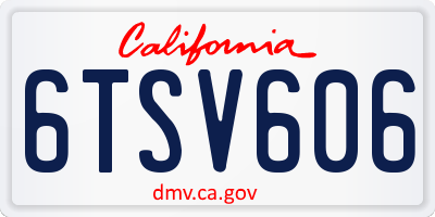 CA license plate 6TSV606