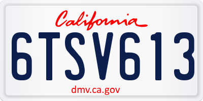 CA license plate 6TSV613