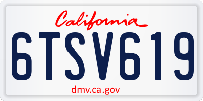CA license plate 6TSV619