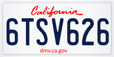 CA license plate 6TSV626